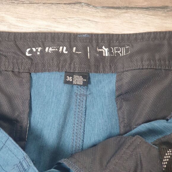 ONeill Men Hybrid Plaid Board Shorts Size 36 Swim Trunks Pool Vacation Surf - Picture 5 of 6